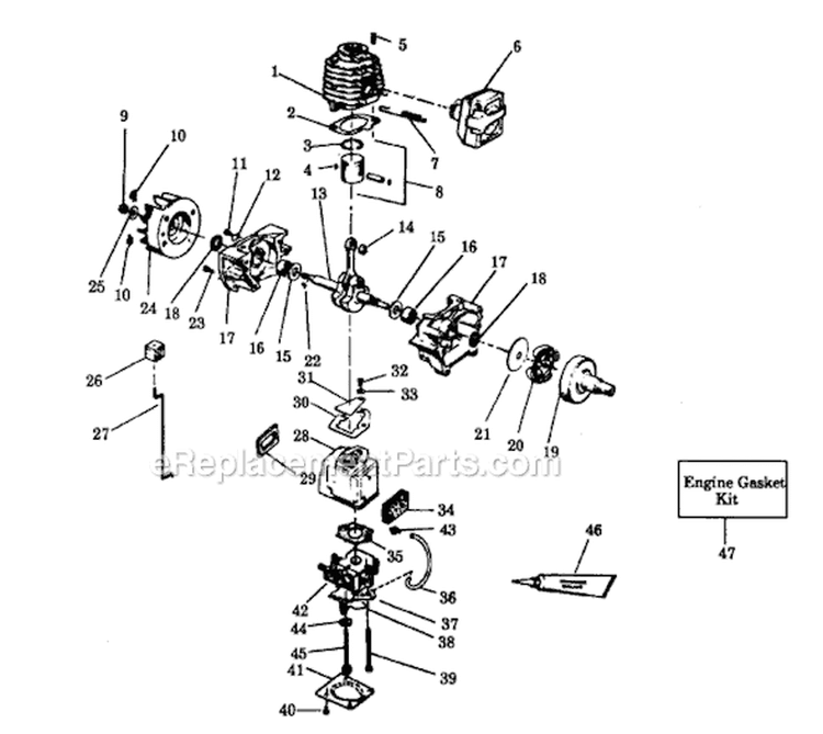 Page D Diagram and Parts List for YP145  Weed Eater Trimmer